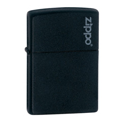 Zippo Black Matte Lighter With Zippo Logo