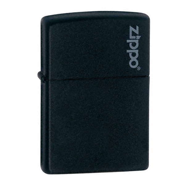 Zippo Black Matte Lighter With Zippo Logo