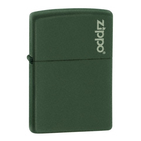 Zippo Green Matte Lighter With Zippo Logo