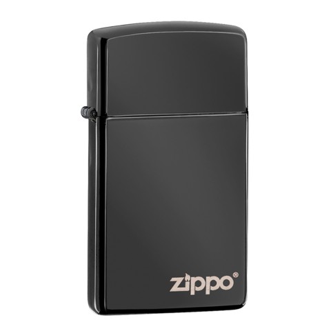 Zippo Ebony Lighter Slim With Zippo Logo