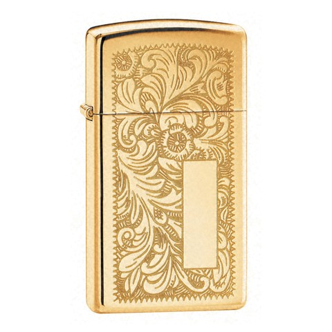 Zippo High Polished Brass Lighter Slim