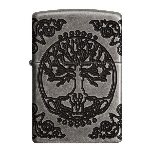 Zippo Lighter Antique Silver Plate, Armor, Tree...