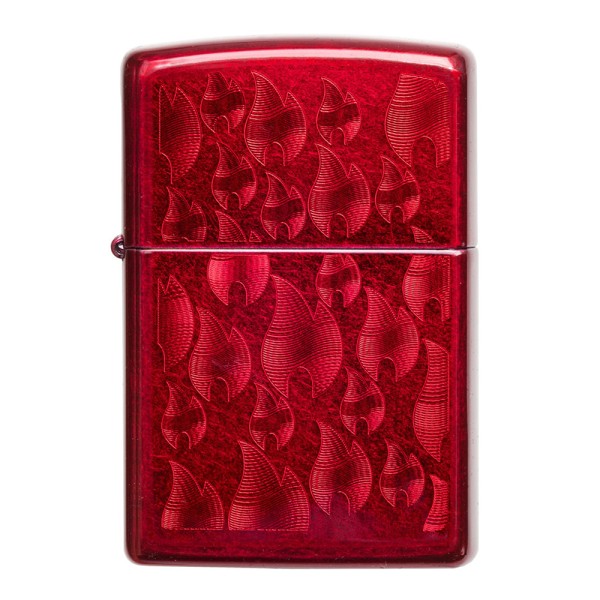Zippo Lighter Candy Apple Red, Iced Zippo Flame...
