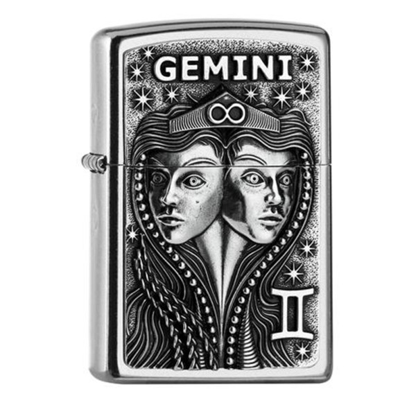 Zippo Lighter Street Chrome PL 207 GEMINI...