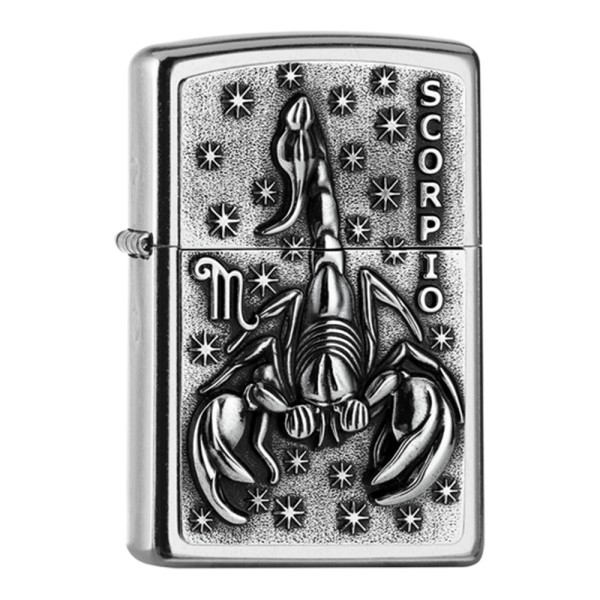 Zippo Lighter Street Chrome PL 207 SCORPIO...