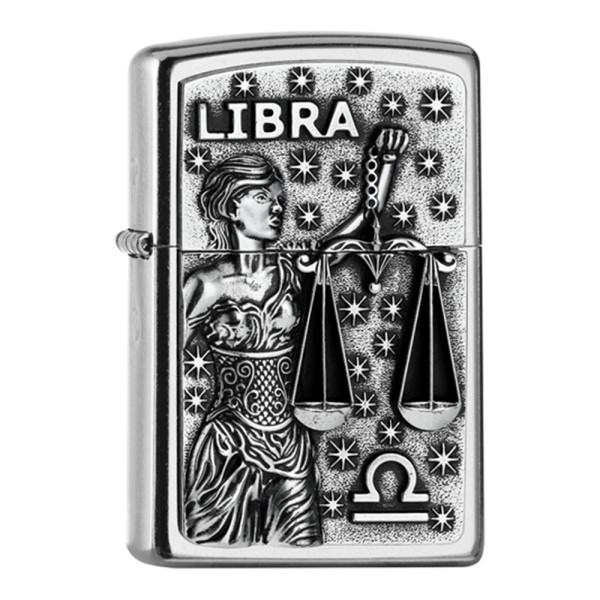 Zippo Lighter Street Chrome PL 207 LIBRA Tierkr...