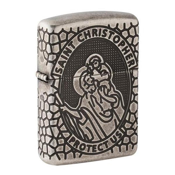 Zippo Lighter Armor Antique Silver, MultiCut -...