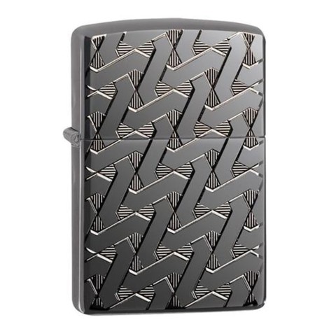 Zippo Lighter Armor High Polish Black Ice, Deep Carved...
