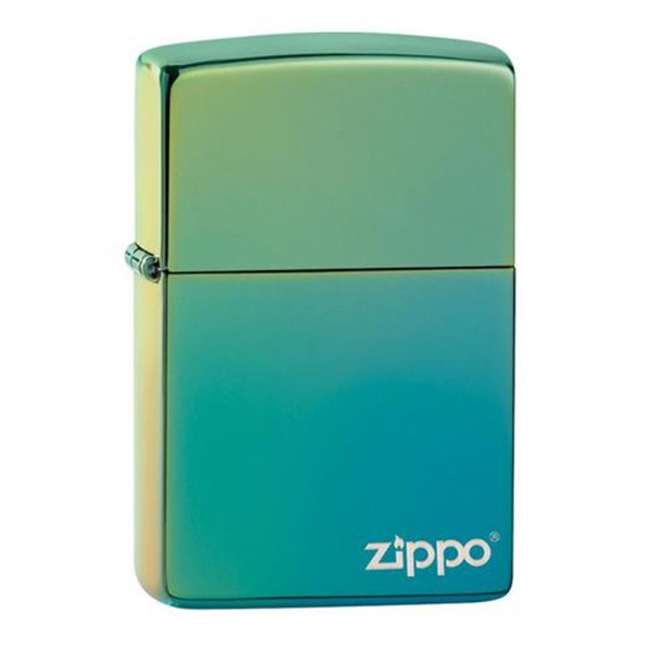 Zippo Lighter High Polish Teal with Zippo Logo