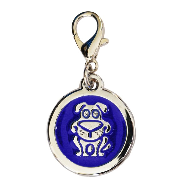 Enamelled Metal Pet Tag Dog Inlay Round 25mm