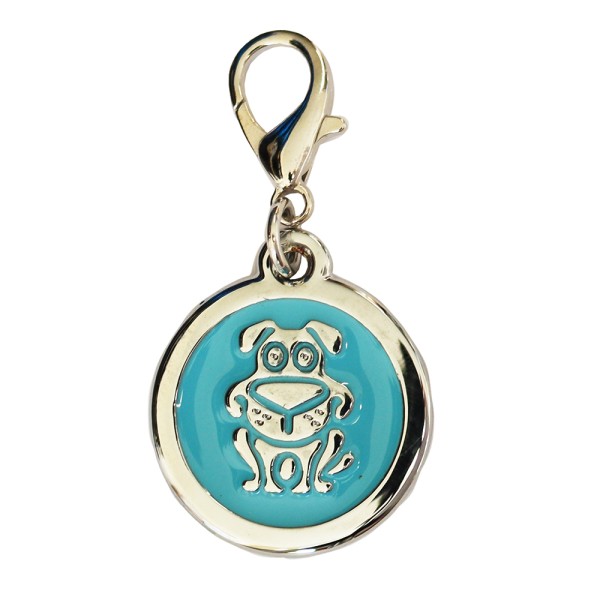 Enamelled Metal Pet Tag Dog Inlay Round 25mm