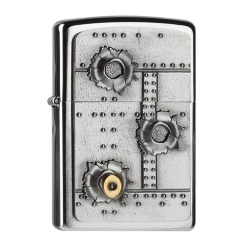 Zippo Lighter Bullet Holes 3D