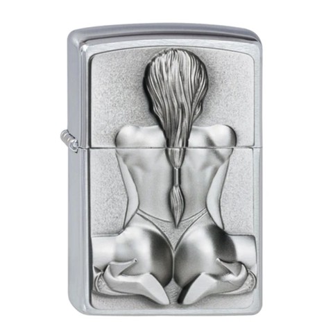 Zippo Lighter Kneeling Girl Emblem