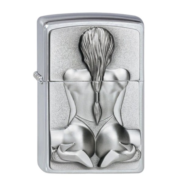 Zippo Lighter Kneeling Girl Emblem