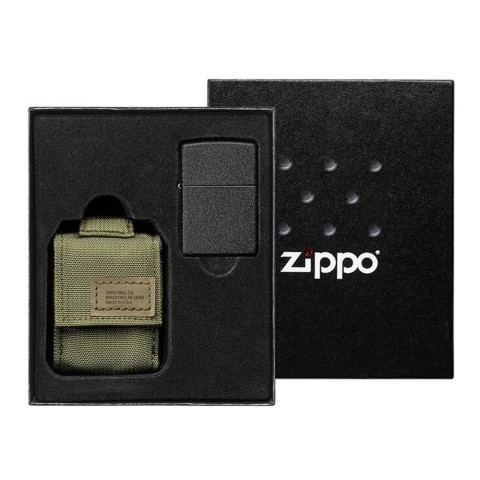 Zippo Green Pouch and Lighter Gift Set