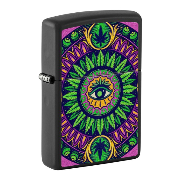 Zippo Lighter Cannabis Pattern Design