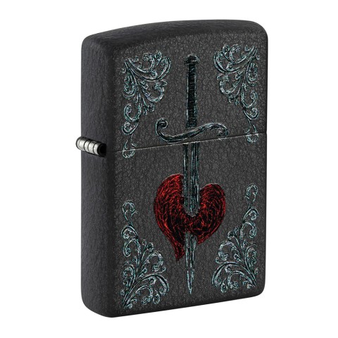 Zippo Lighter Heart Dagger Tattoo Design
