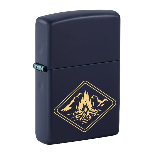 Zippo Lighter Navy Matte 239 Campfire Design