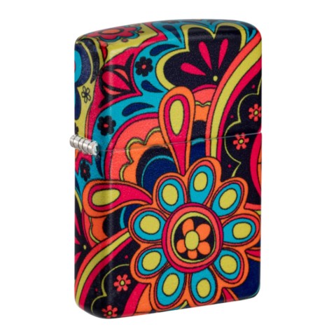 Zippo Lighter Matte Flower Power Design