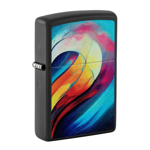 Zippo Lighter Black Matte 218 Heart Set Design