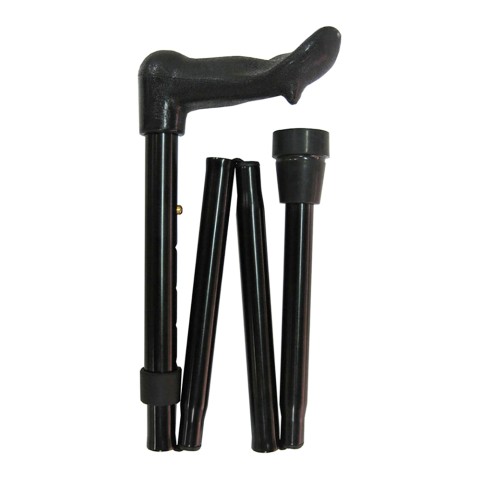Four Fold Walking Stick Black Orthopaedic Right Hand