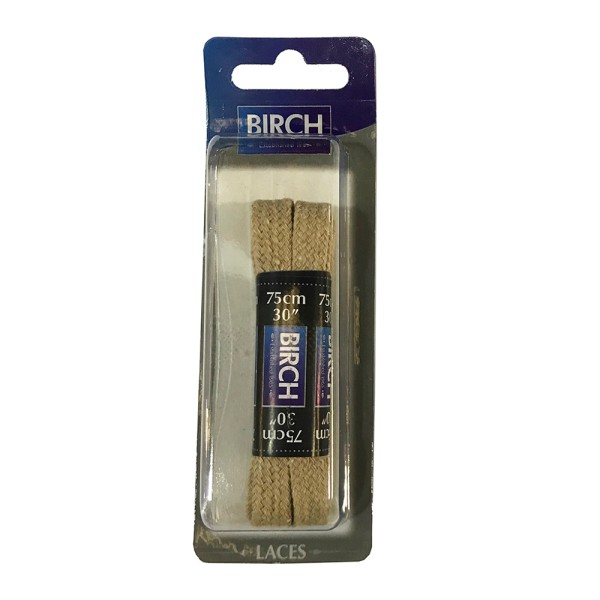 Birch Blister Pack Laces Flat (Pack of 6)