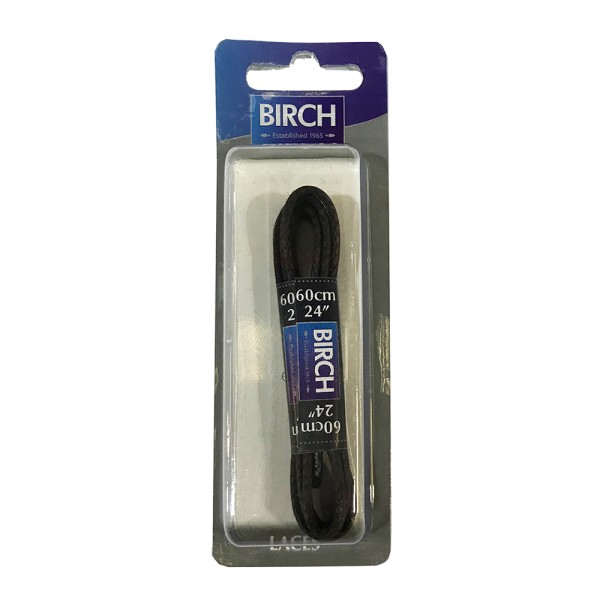 Birch Blister Pack Laces Round Waxed (Pack of 6)