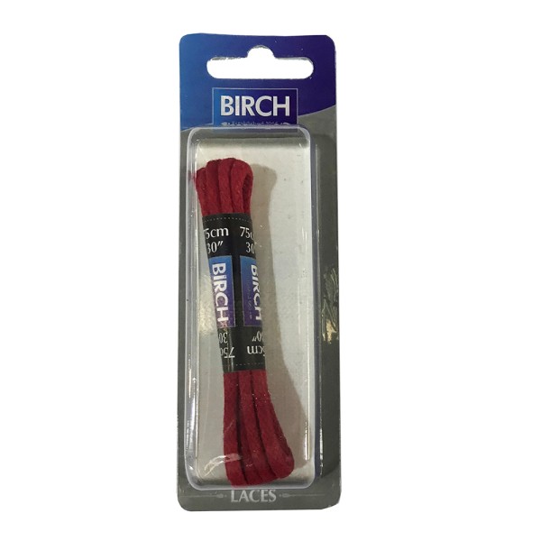 Birch Blister Pack Laces Round Waxed (Pack of 6)