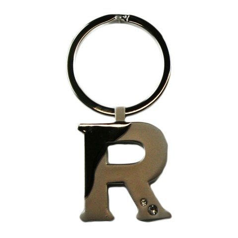 Alphabet Key Ring With Crystal Letter R