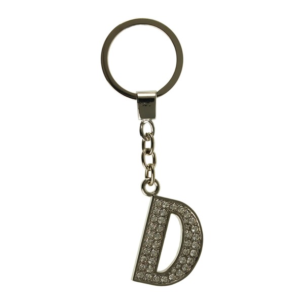 Clear Crystal Alphabet Keyring Letter D....