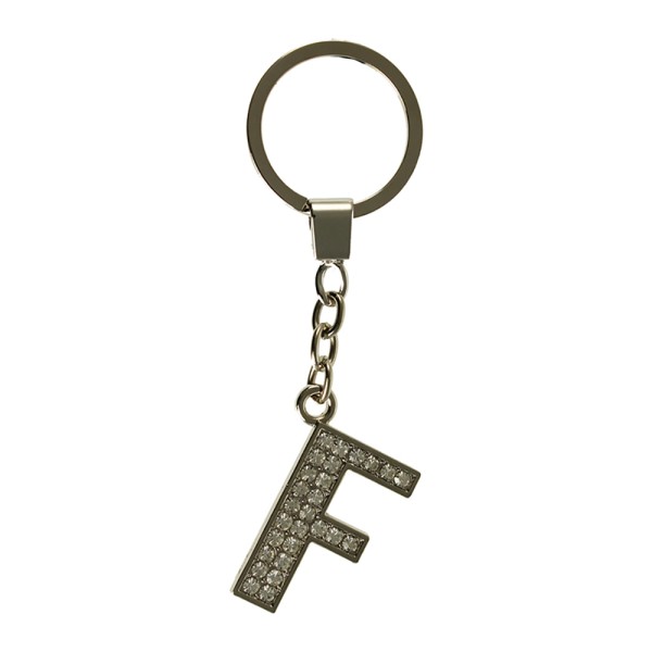 Clear Crystal Alphabet Keyring Letter F....