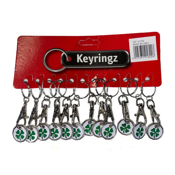 Shopping Trolley Key Ring Shamrock