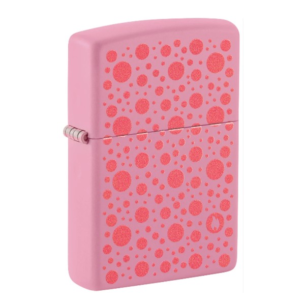 Zippo Lighter Pink Matte Polka Dot Design