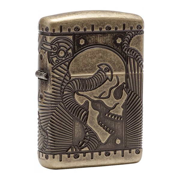 Zippo Lighter Antique Brass - Armor Steam Punk...