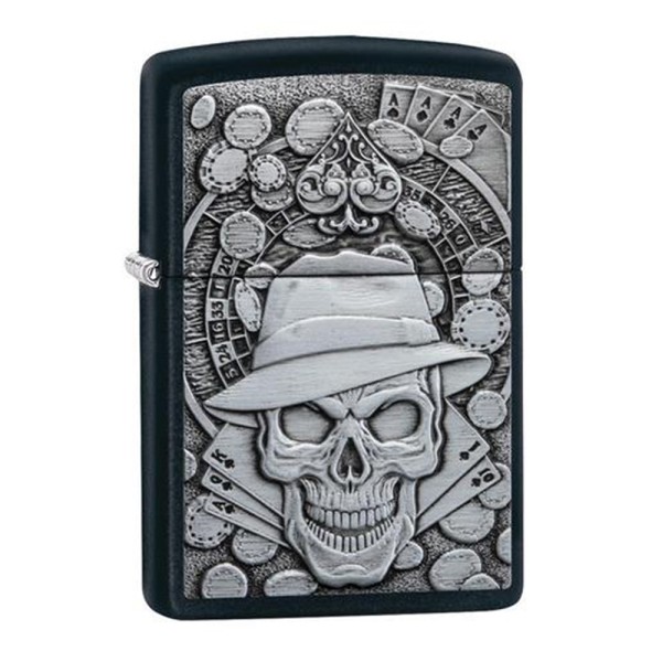 Zippo Lighter Black Matte, Skull