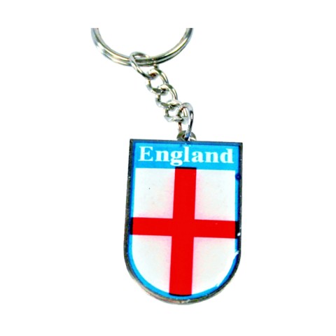 England Flag Key Ring Shield Shape