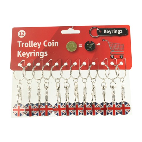 Shopping Trolley Key Ring Union Jack Design
