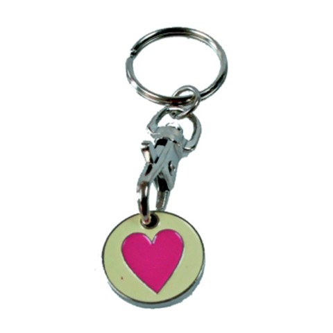 Shopping Trolley Key Ring Heart Design