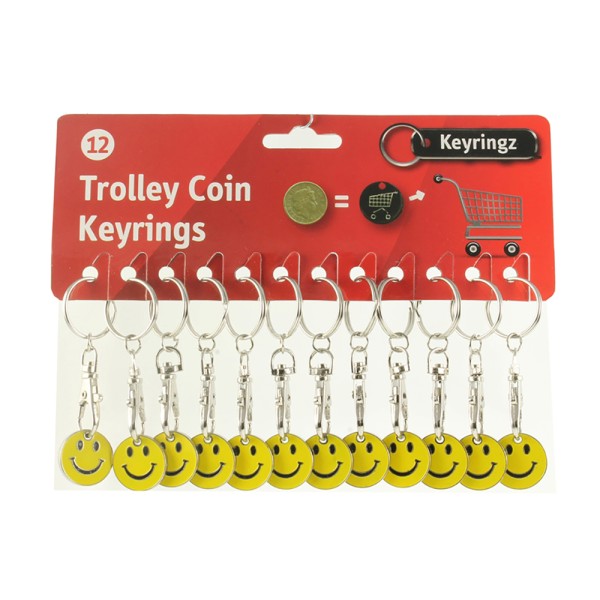Shopping Trolley Key Ring Smiley Face Design