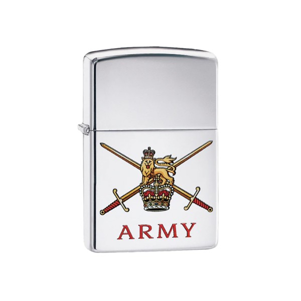 Zippo High Polished Chrome Lighter British Army