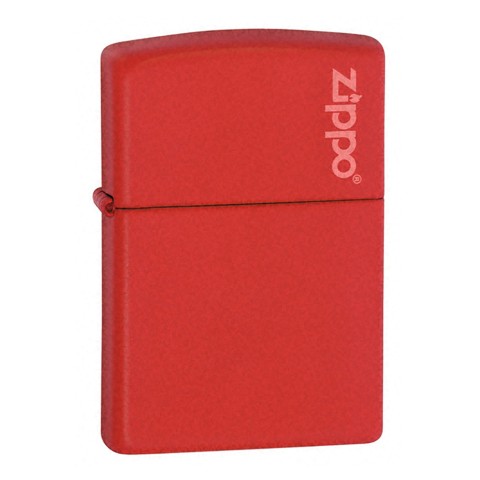 Zippo Red Matte Lighter With Zippo Logo