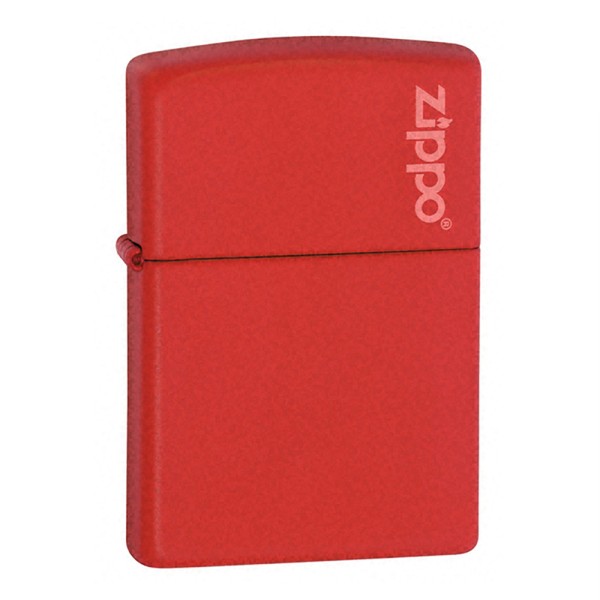Zippo Red Matte Lighter With Zippo Logo