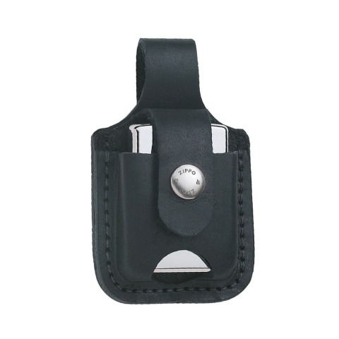 Zippo Black Leather Pouch With Loop & Thumb Notch LPTBK