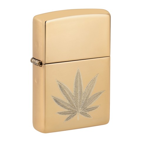 Zippo Lighter 254B Cannabis Leaf Design 60007419