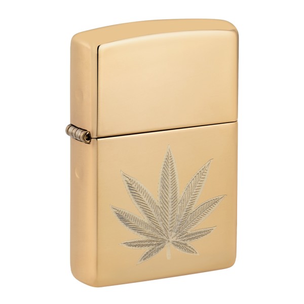 Zippo Lighter 254B Cannabis Leaf Design 60007419