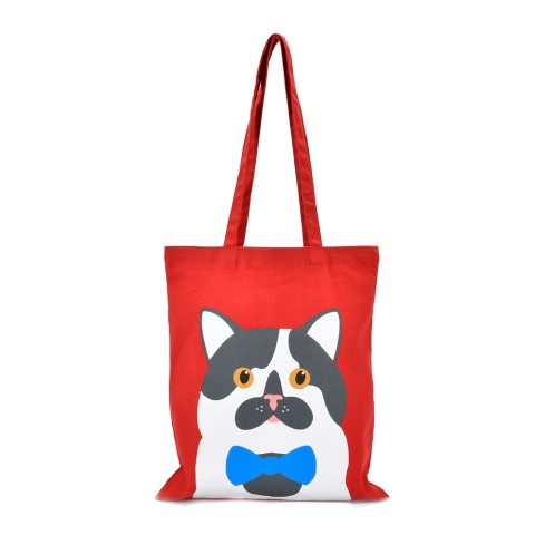 Cat Print Canvas Heavy Duty Shopper Tote